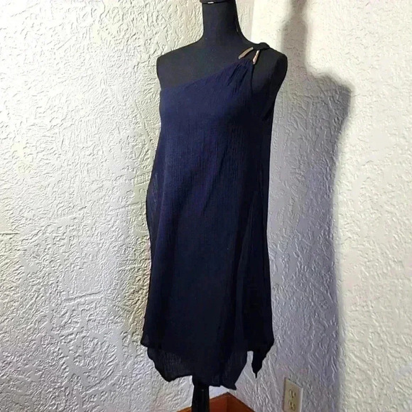 Michael Kors Sexy black short dress one shoulder size x small 😍navy blue 💙 - Picture 1 of 10